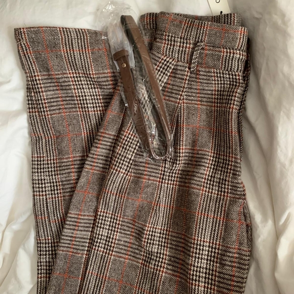Commense Brown Plaid Wide-Leg Pants - Picture 3 of 4